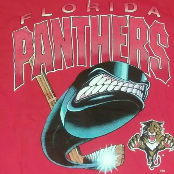 1994 Florida Panthers Turtle Neck Long Sleeve Jersey Shirt NHL Vintage 90s - Picture 2 of 6